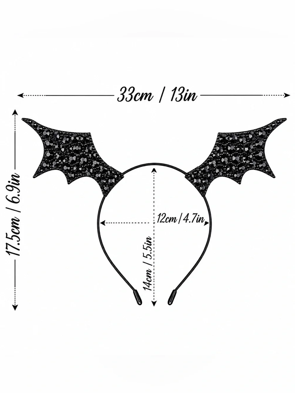 Rhinestone Crystal Diamond Bat Ears Headband New